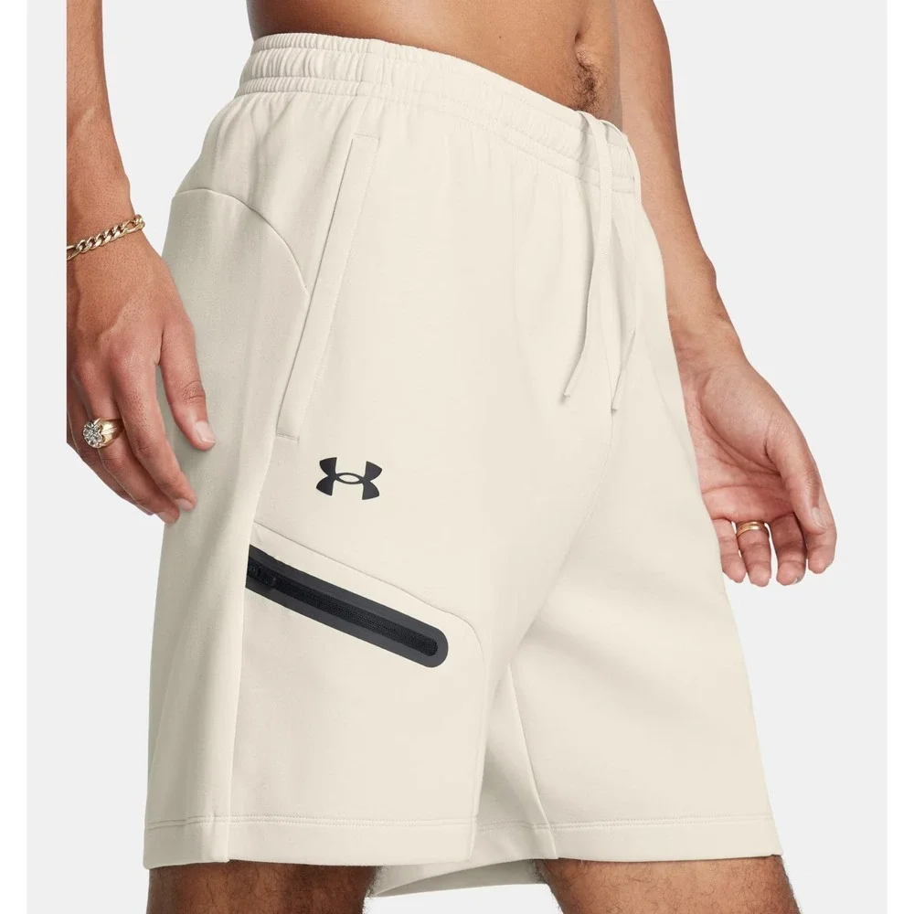 Under Armour Unstoppable Fleece Shorts Mens Small Zip Pocket Athletic 1379809
